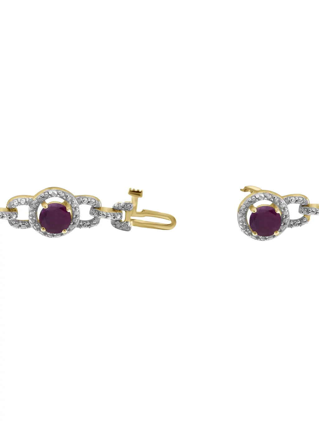 Carat And Ruby Diamond White Accent Gold T.G.W. 14k Over Silver 5 Bracelet 3/4