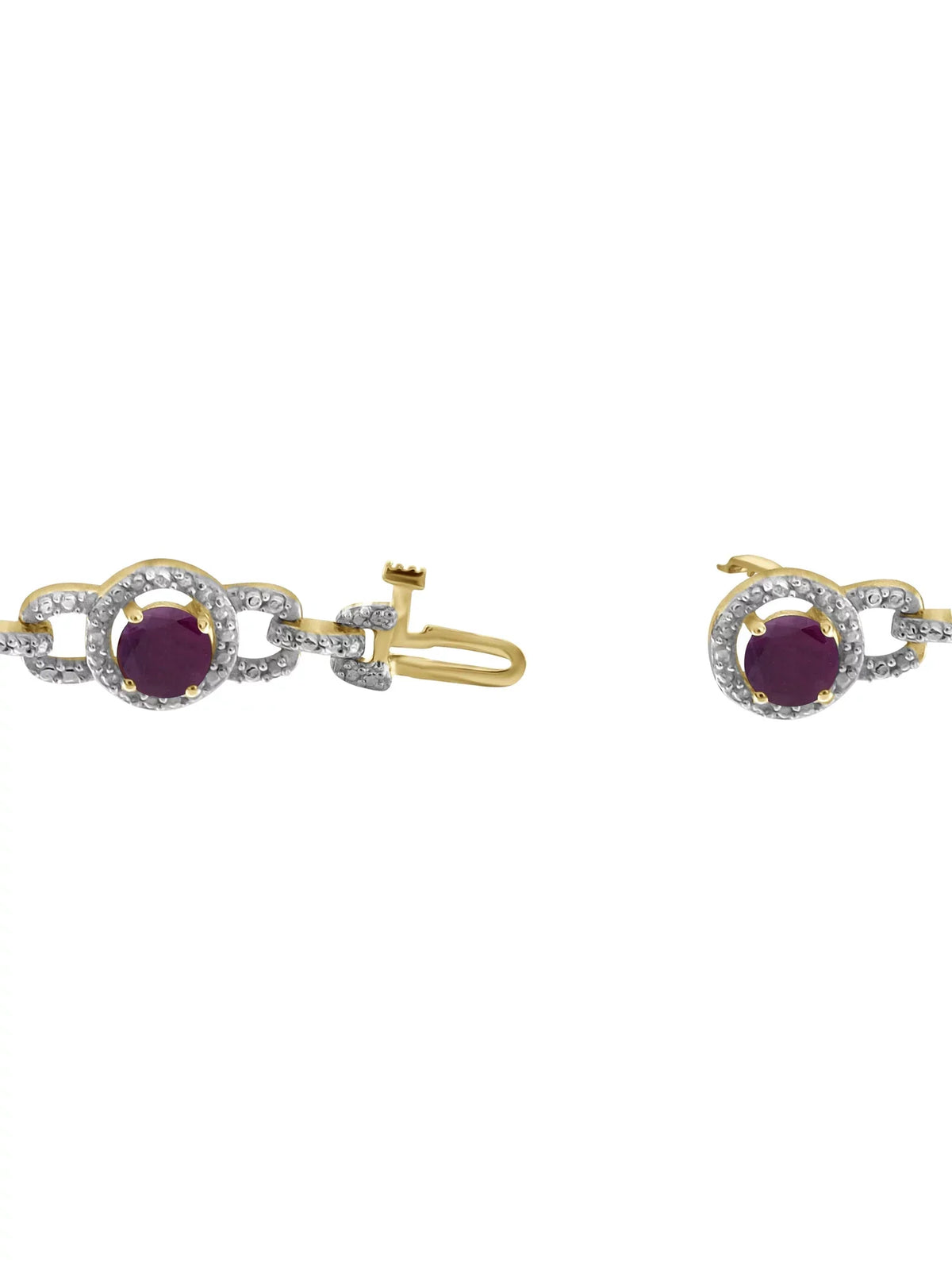 Carat And Ruby Diamond White Accent Gold T.G.W. 14k Over Silver 5 Bracelet 3/4