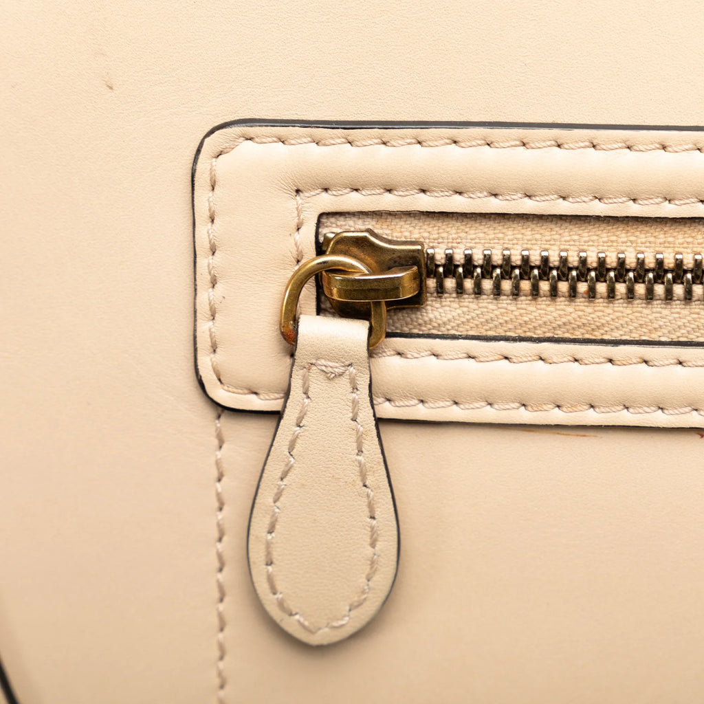 Pre-Owned Authenticated Tote Leather (Good) Mini Celine Brown Luggage Calf Bag Unisex Tote Bicolor