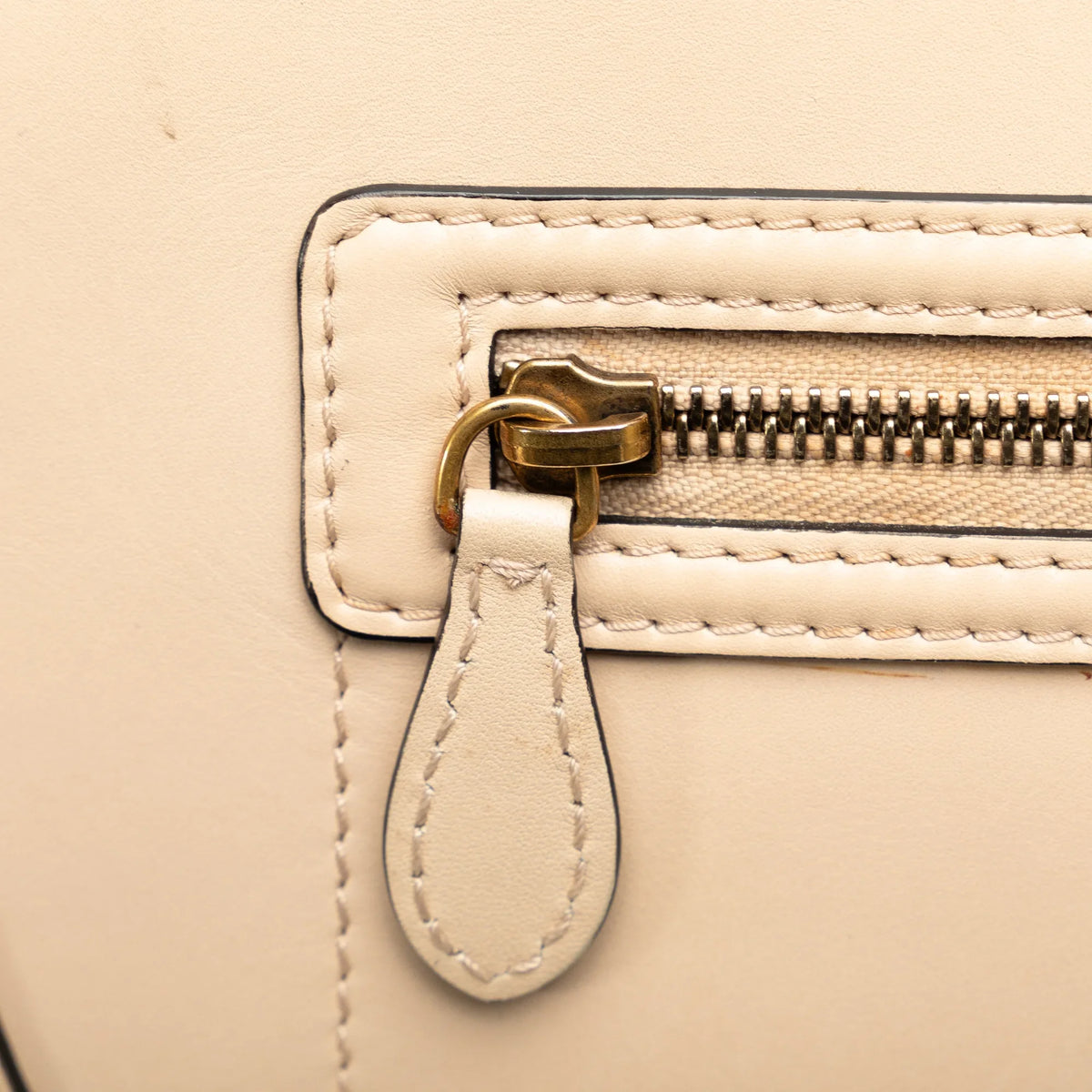 Pre-Owned Authenticated Tote Leather (Good) Mini Celine Brown Luggage Calf Bag Unisex Tote Bicolor