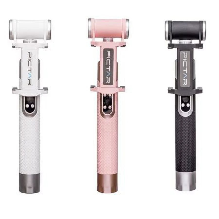 with Rechargeable Smart Silver Stick Selfie Black Battery, Light