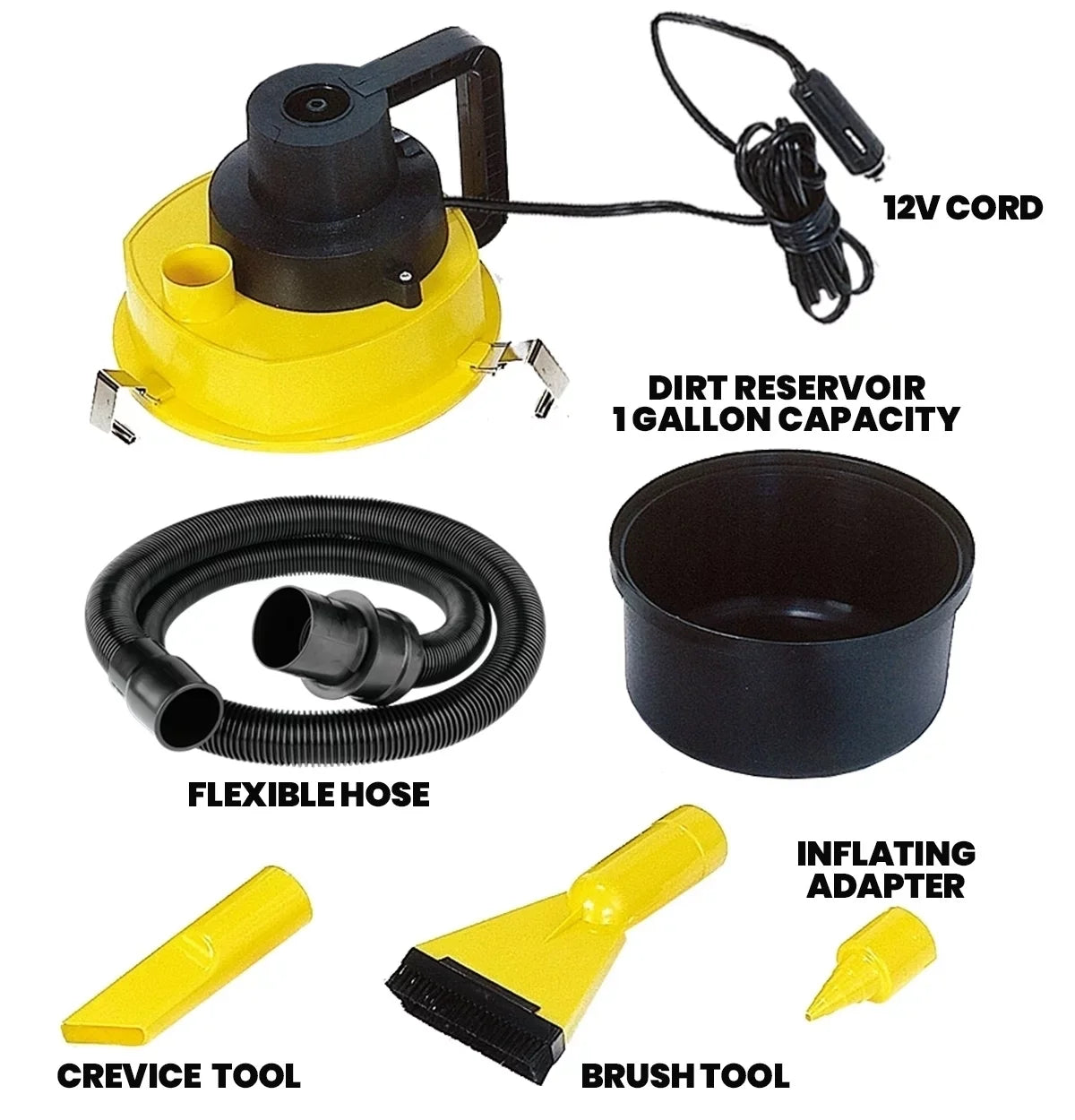 Accessory Compact Kit Wet/Dry Koolatron with Canister 12V Vacuum