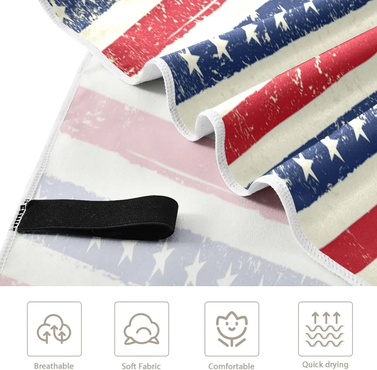 '- Compact Beach for Lightweight Holiday（90） - Swimming Dry Towels Flag Oversized Towel Bestwell Travel Quick Towel Super American Stripes Absorbent Camping