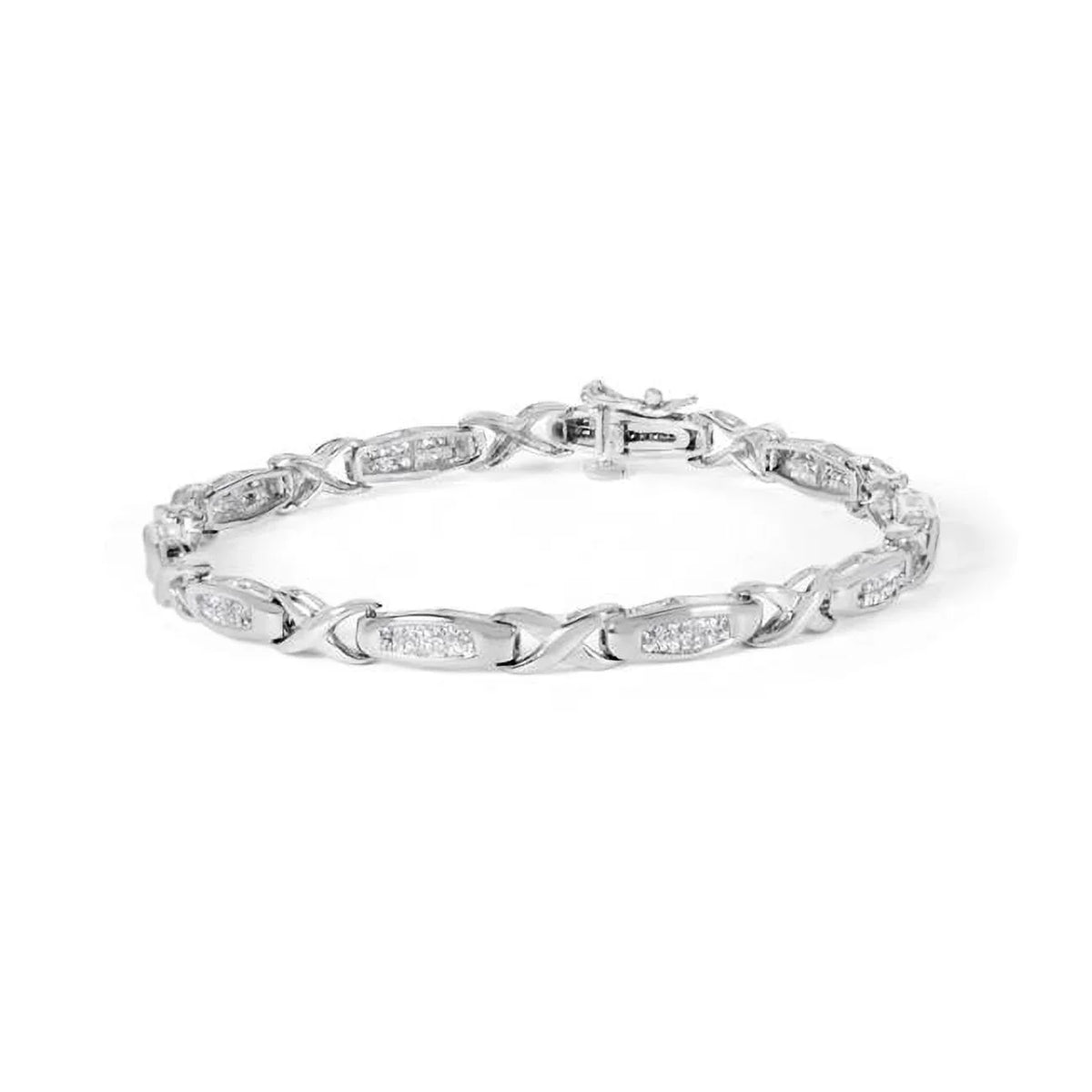 Bracelet, Invisible-Set Color Infinite SI1-SI2 H-I Gold Princess in. 1.0 Clarity 14K - Diamond Jewels Tennis 7 - White CTTW