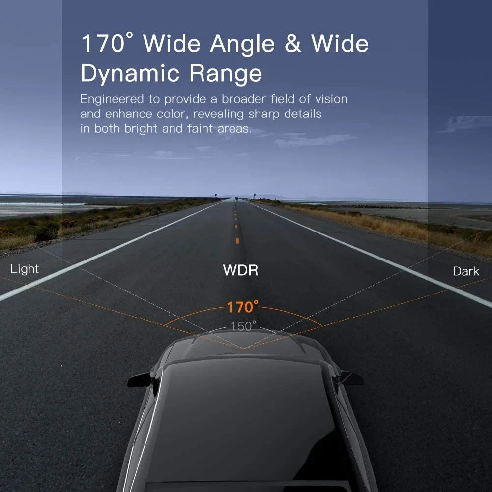 Camera Cam FHD Dash 170° C450 3" Angle Black Wide Car APEMAN Screen, Parking 1080P Monitor,