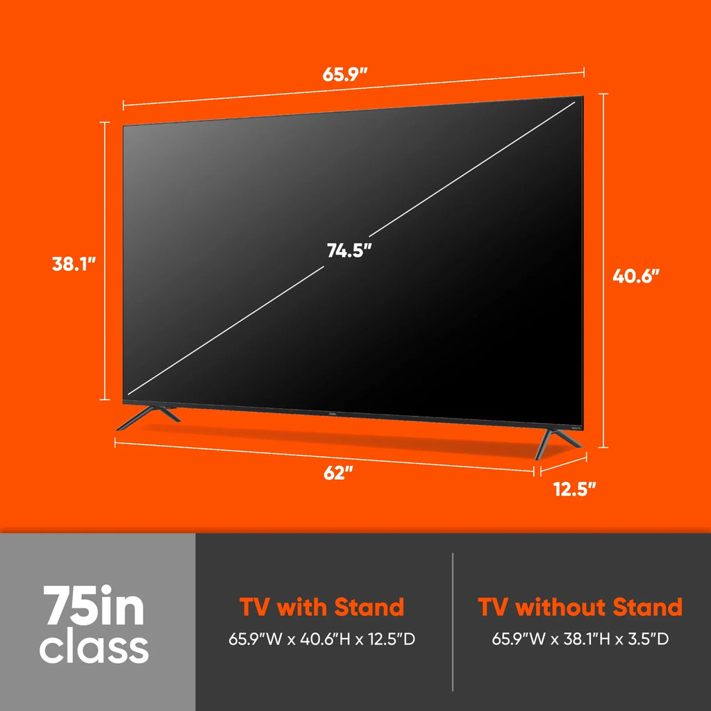 Effective Dolby UHD with Dimming, Refresh Atmos, 120hz (100071709) and Roku Dolby TV 75” (2160p) Rate, Smart QLED onn. HDR 4K Vision, Local