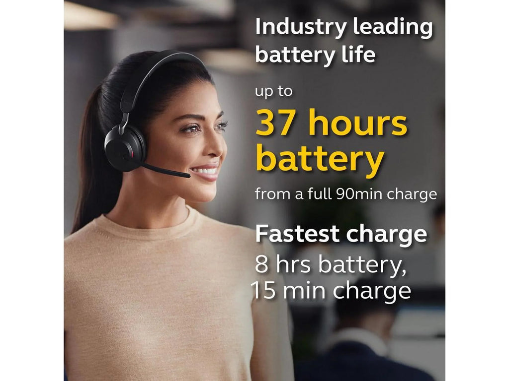 with / USB-A Wireless 65 Headphones Stand Music Stereo Evolve2 Black - Headset Charging UC Jabra