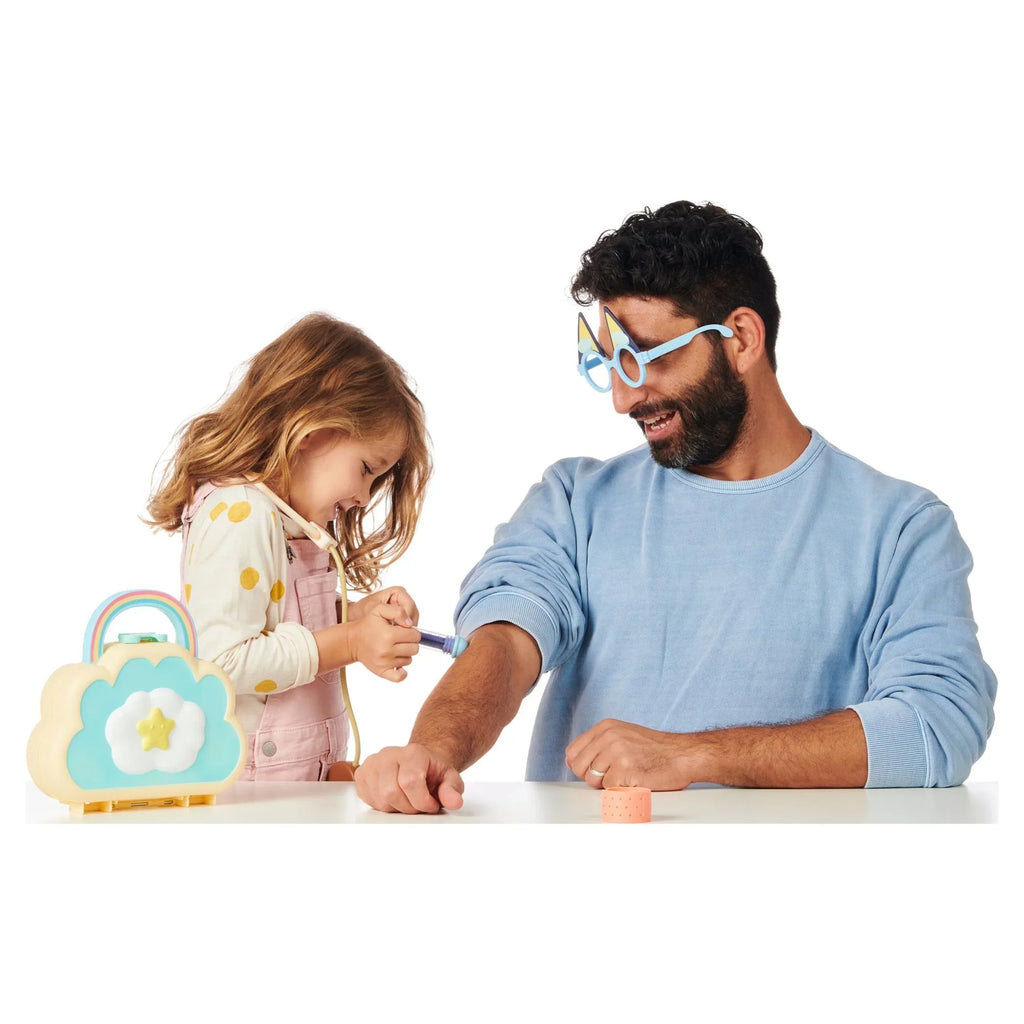 Check Cloud Stethoscope, Preschool, , Bag Play Up for Kids, Set, Bandage, Toy Doctor toy Stickers, with 7 Ages 3+ Doctor's Toys and Set, Doctor's Playset Syringe, Bluey Pieces, more