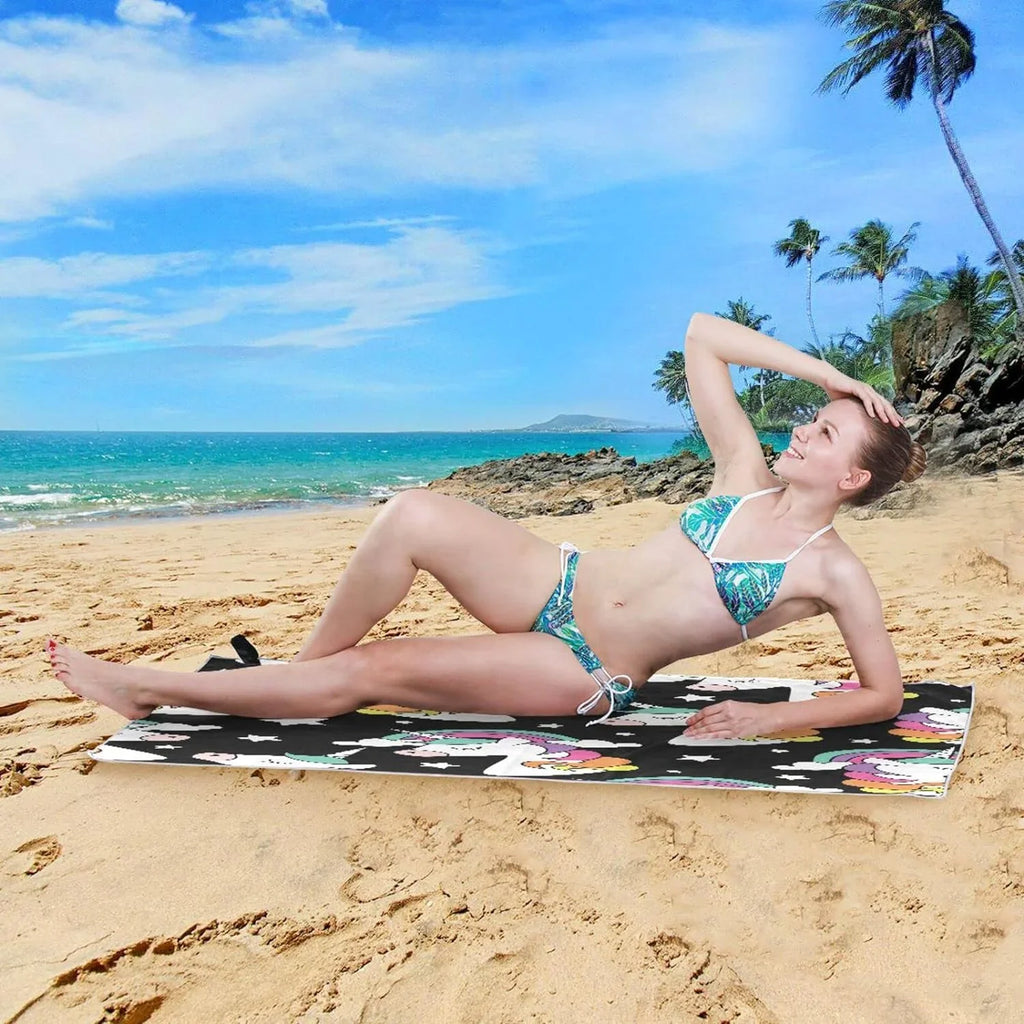 Dry Bestwell Quick Towel Lightweight Holiday（248） Absorbent Swimming Towel Camping Print Unicorn for Beach Oversized Compact Travel - Super Towels -