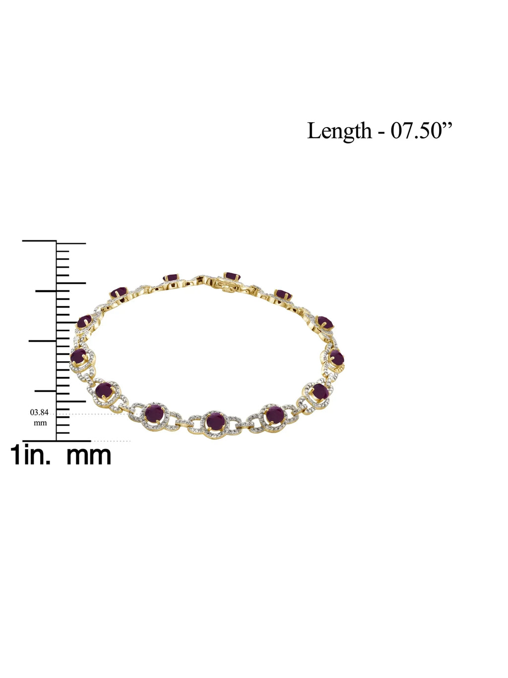 Carat And Ruby Diamond White Accent Gold T.G.W. 14k Over Silver 5 Bracelet 3/4