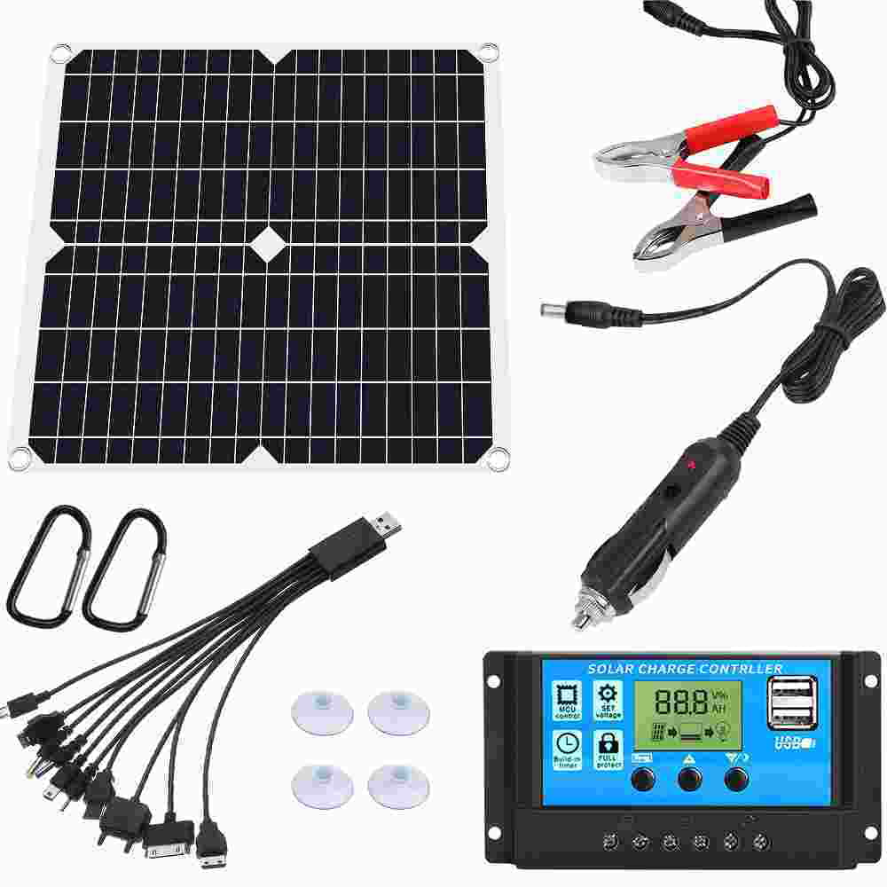 kit home outdoor solar charge car with MDHAND panel light solar camping controller charger 200W source emergency