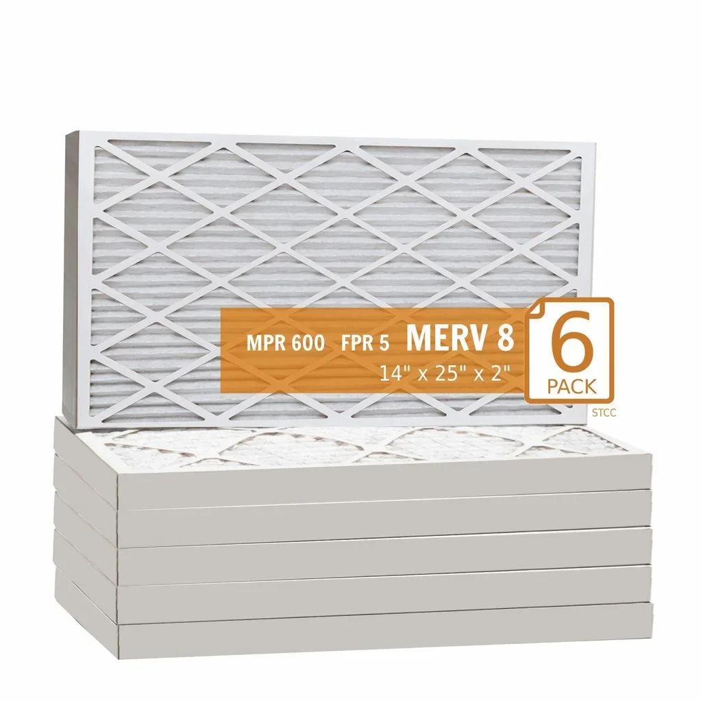 14x25x2 Filter Pleat Air - Pack) Key (6 Purolator 8 MERV