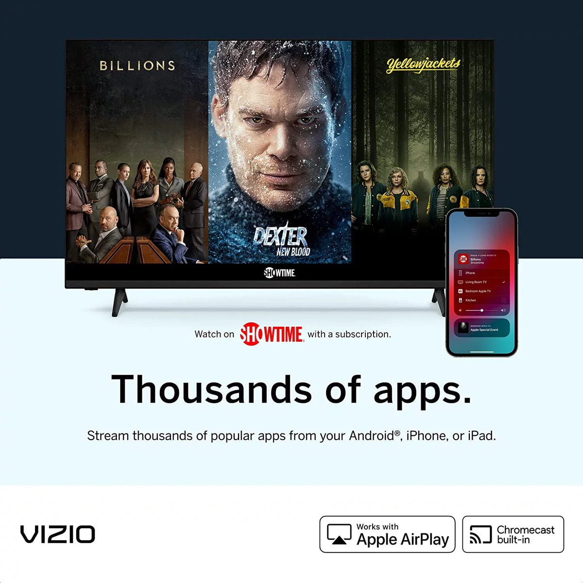 Full Control, 24-inch Built-in, Voice Bundle Microfiber HD with Mirroring, Chromecast Free (D24f) and and with & Smart AirPlay Ties 150+ Channels Streaming VIZIO 1080p D-Series TV Cable Screen