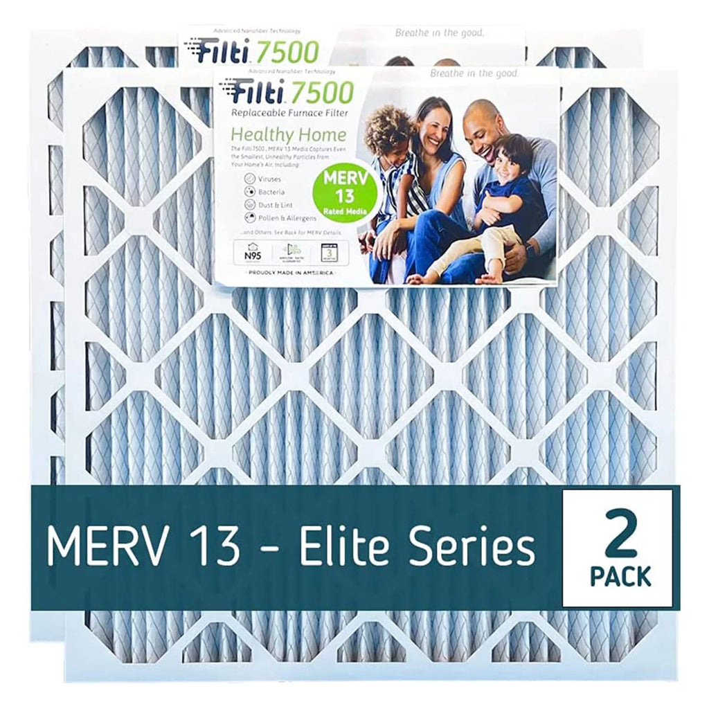 Pleated 7500 13 MERV Filter Home (2 20x20x2 Air Pack) HVAC Filti Furnace