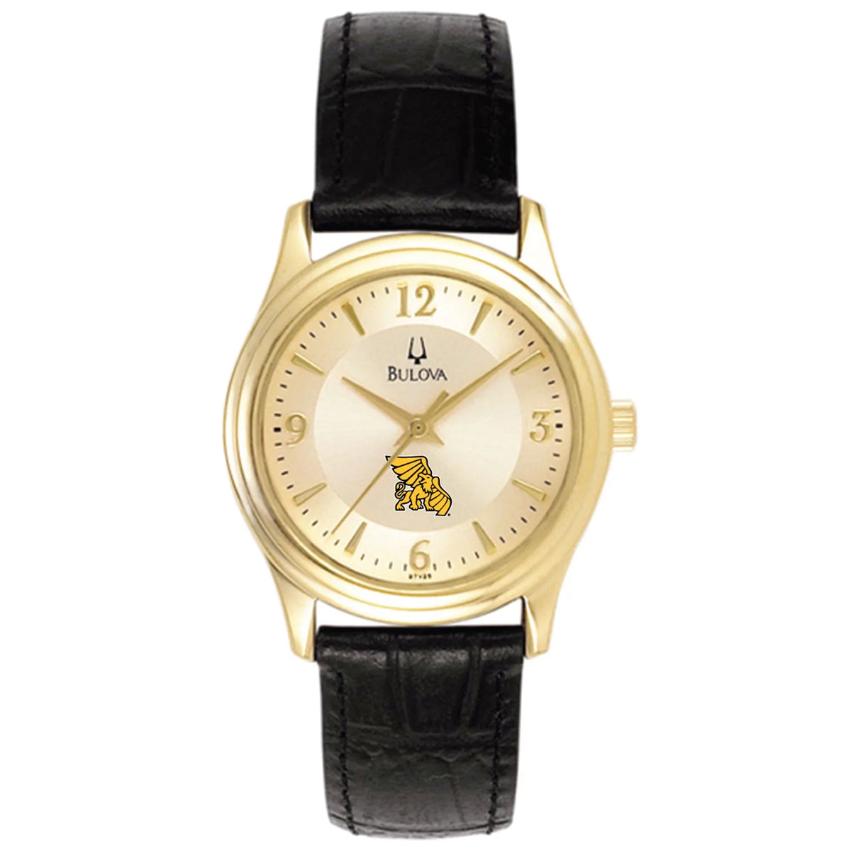 with Stainless Watch Band Western Leather Steel State Women's Bulova Griffons Missouri Gold/Black
