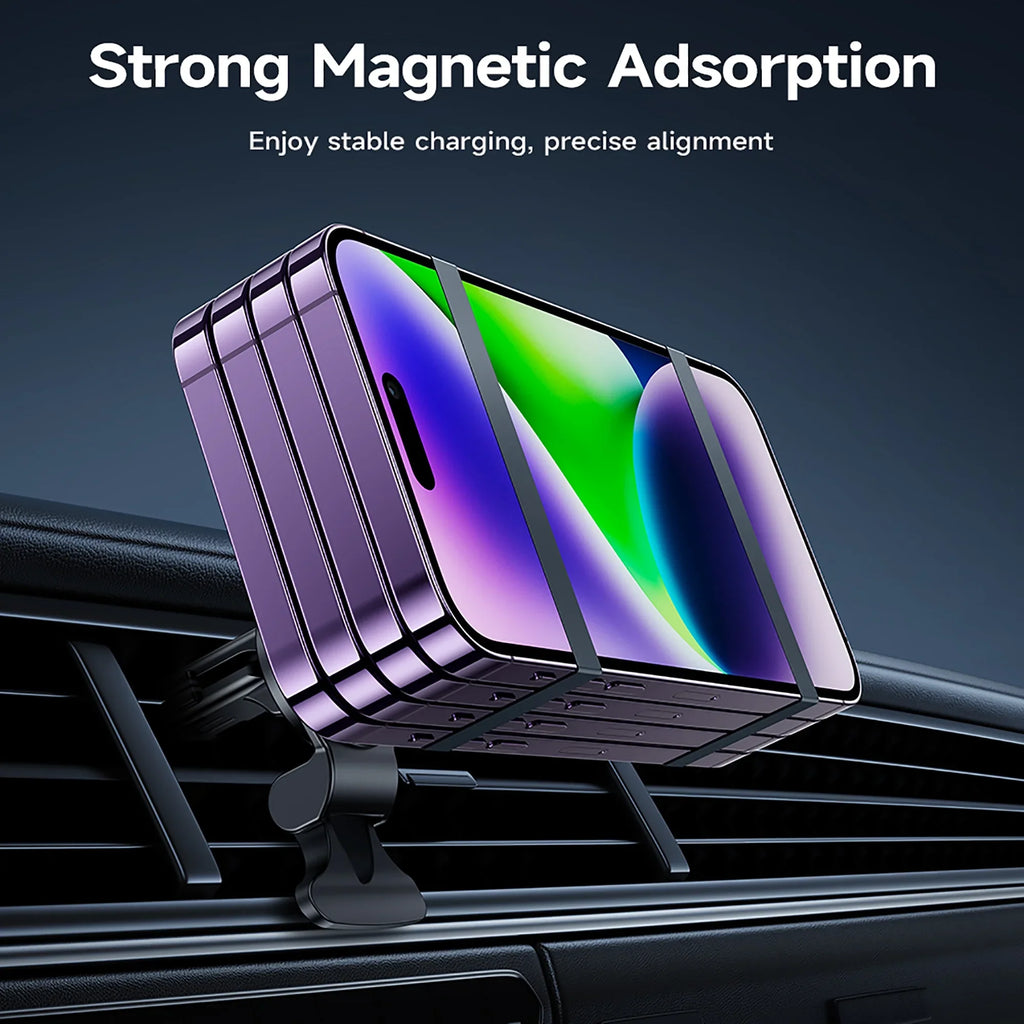 Fast Holder Charging QI Air Car Wireless Mount Charger Phone HOCO iPhone,Samsung,Huawei,etc Magnetic Vent for Car 15W Compatible