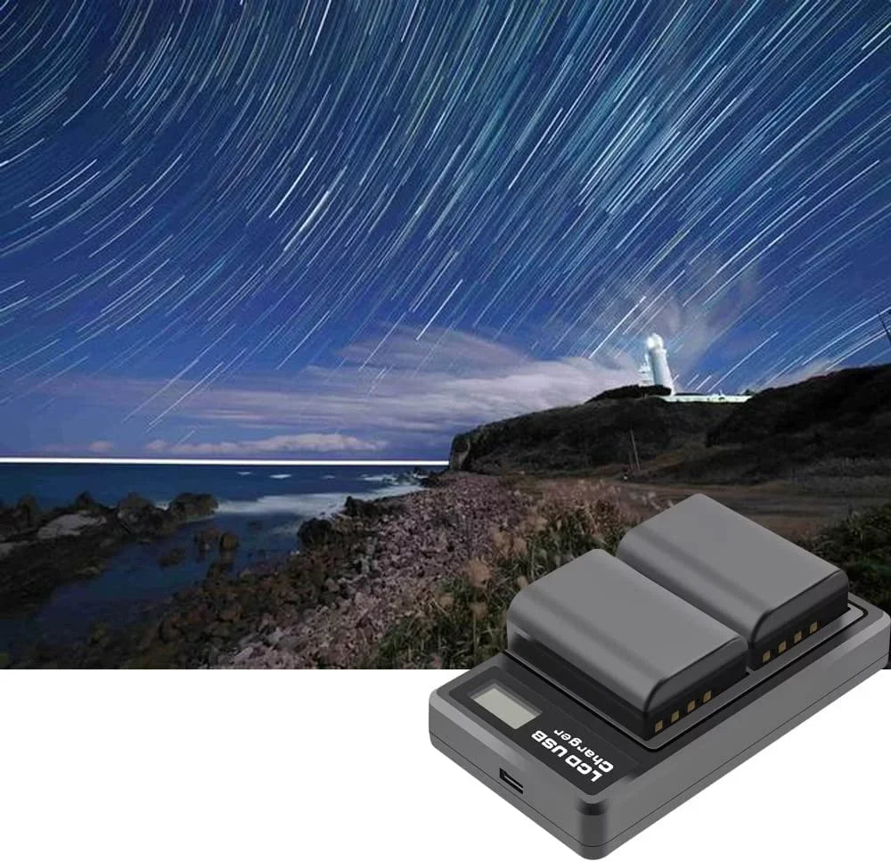 Dual Battery Olympus for Station BLX-1 Battery Camera 2-Pack [7.2V/2000mAh] Charge OM-1 System Rechargeable and OM