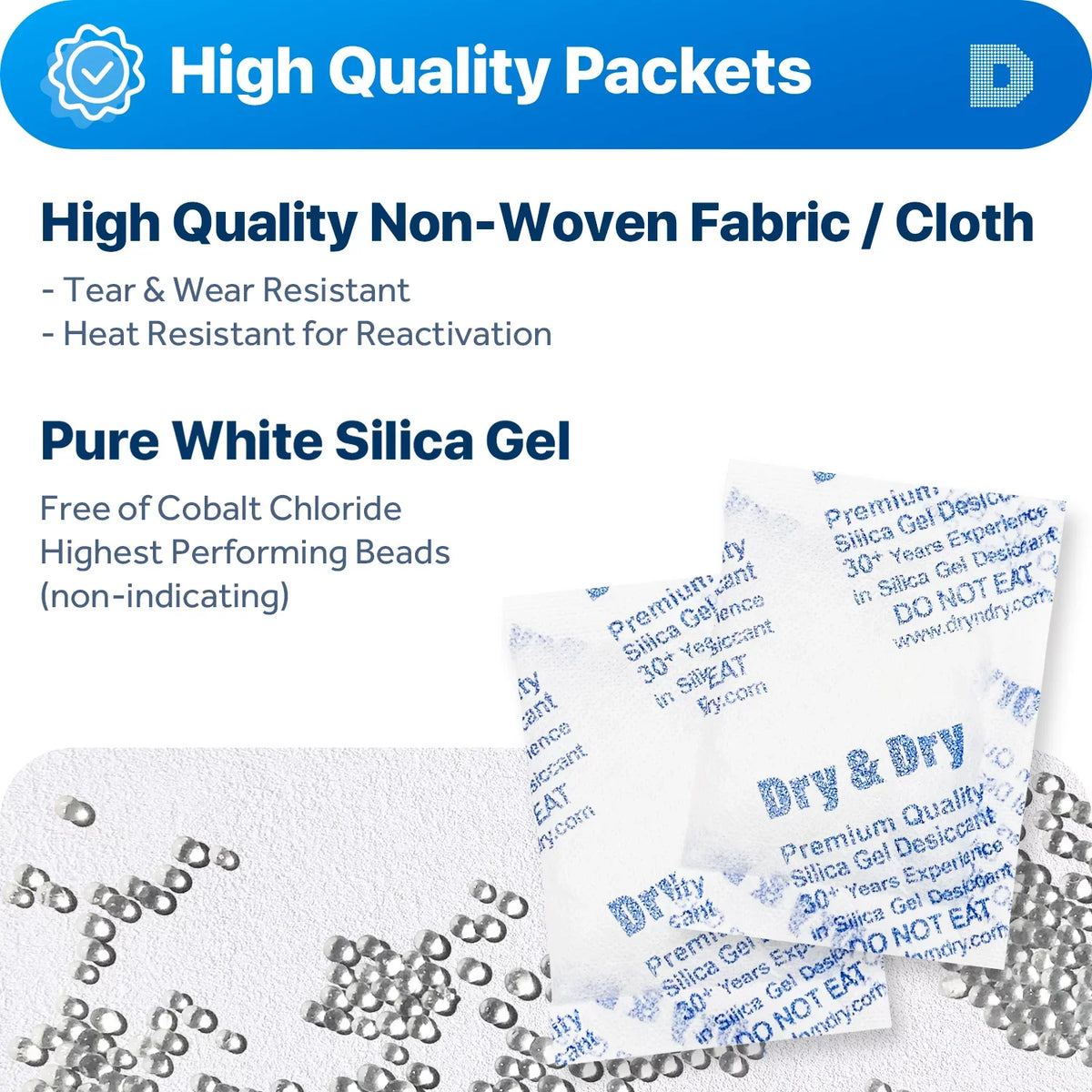 Silica "Dry Gram - Dehumidifiers Premium Gel Dry" Packs] & Fabric Packets [100 20 Rechargeable Desiccant