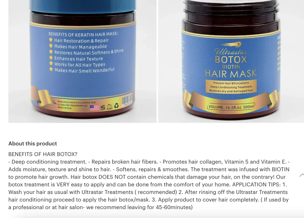 Mask Biotin Ultrastar BTX Hair
