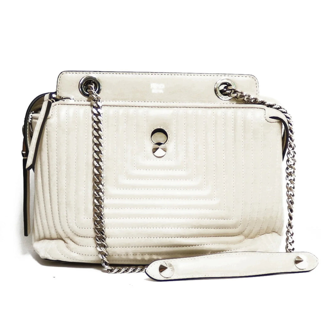 White Shoulder Bag Dot Pre-Owned (Fair) FENDI Ladies Ivory Com