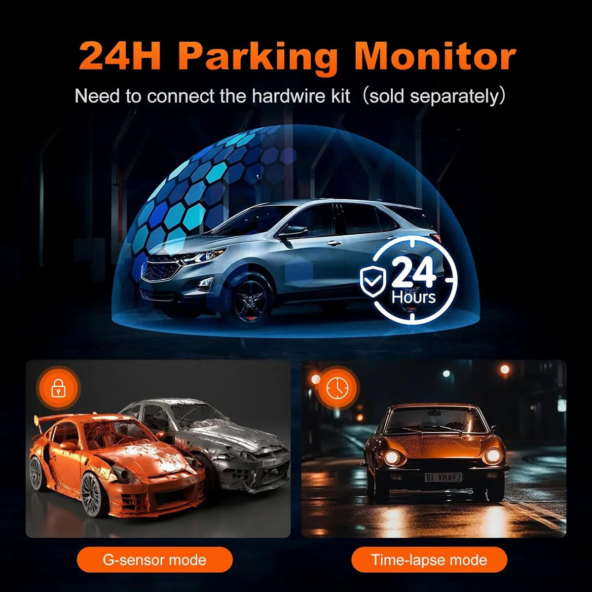 Dashboard VVCAR 3 WiFi 3.99" R39 GPS Camera Parking Recorder Dash Rear Cam 5K with Card Channel Front Car 64GB Mode IPS Inside
