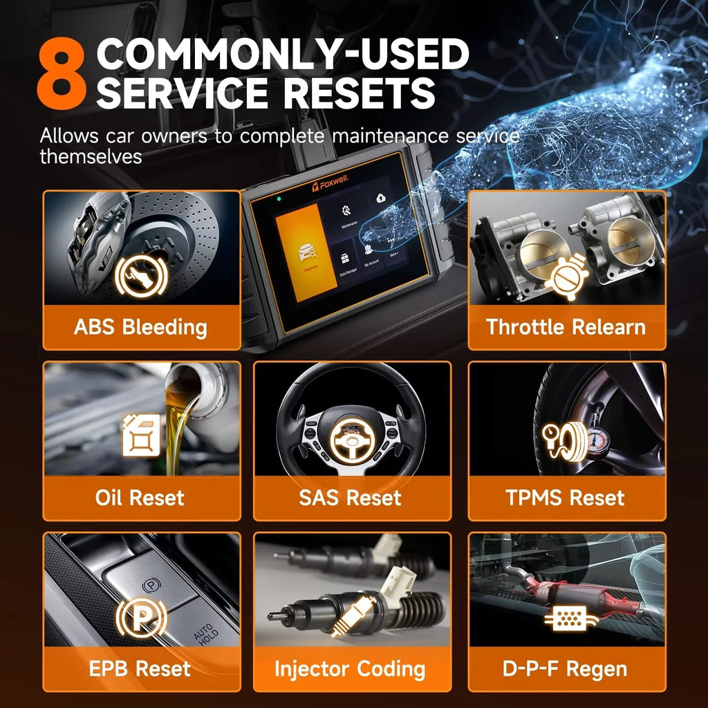 Diagnostic NT726 Foxwell Oil Gearbox Reset Bleeding System Injector ABS Coding OBD2 Tool Equipment Reader SAS OBDII Scanner Automotive TPMS Scan All Car Car Analyzer TPS Automotive Code EPB BMS DPF