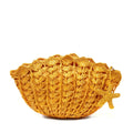 Sol Y Raffia Straw Sunflower Starfish Shelley Charm, Crocheted Seashell Yellow w Clutch Mar