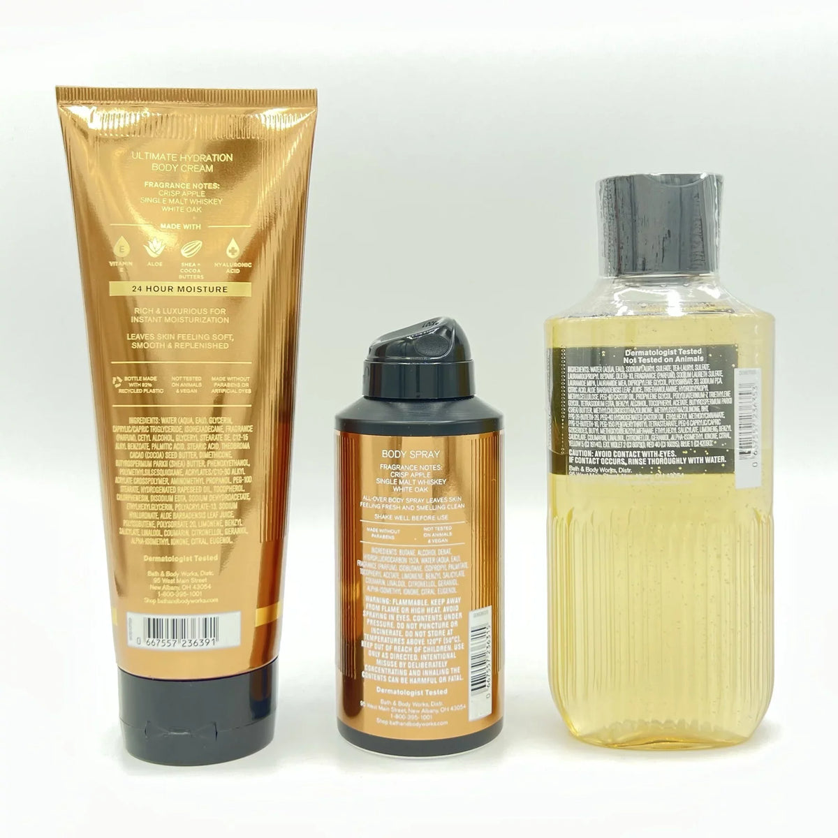 Reserve Body Men's and Body Bundle Cream, Body and Whiskey Shower Gel Spray Bath 3-Piece Works