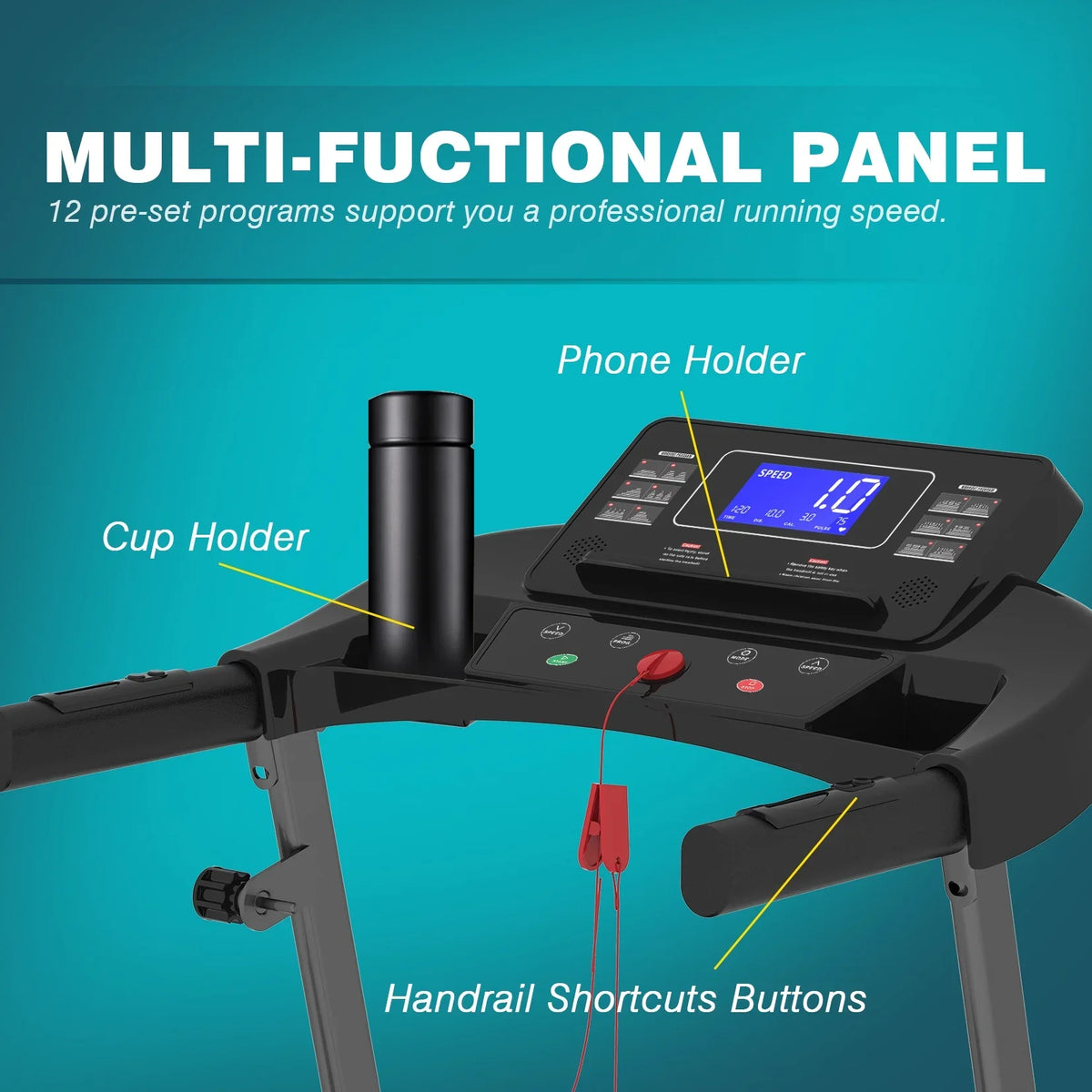 Foldable with Multi-function Electric Gym 250 2.5HP Treadmill LBS Home Treadmill Motor for Capacity