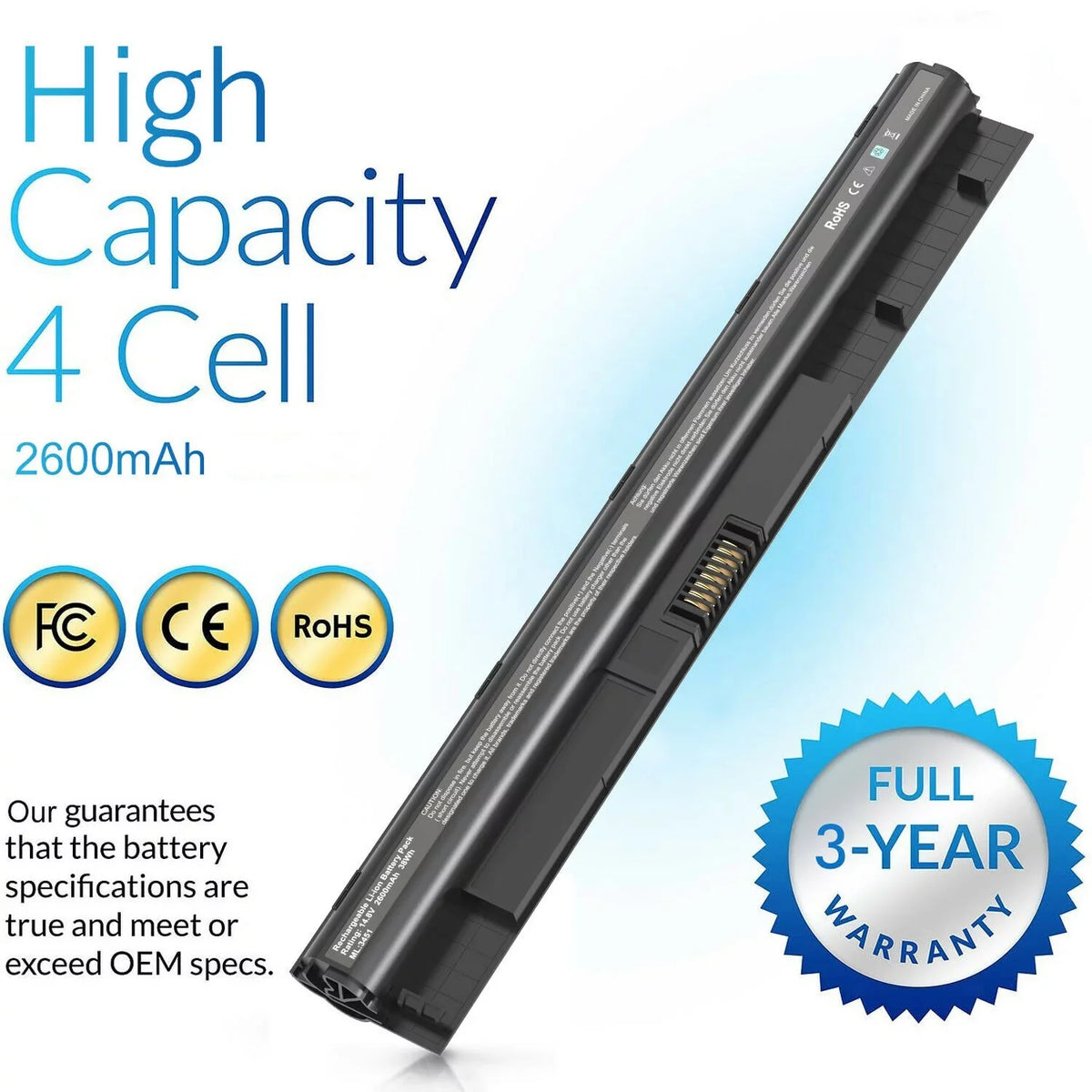 5558 38Wh 5551 Inspiron 5451 5555 K185W For Battery 5755 5559 3451 M5Y1K Dell