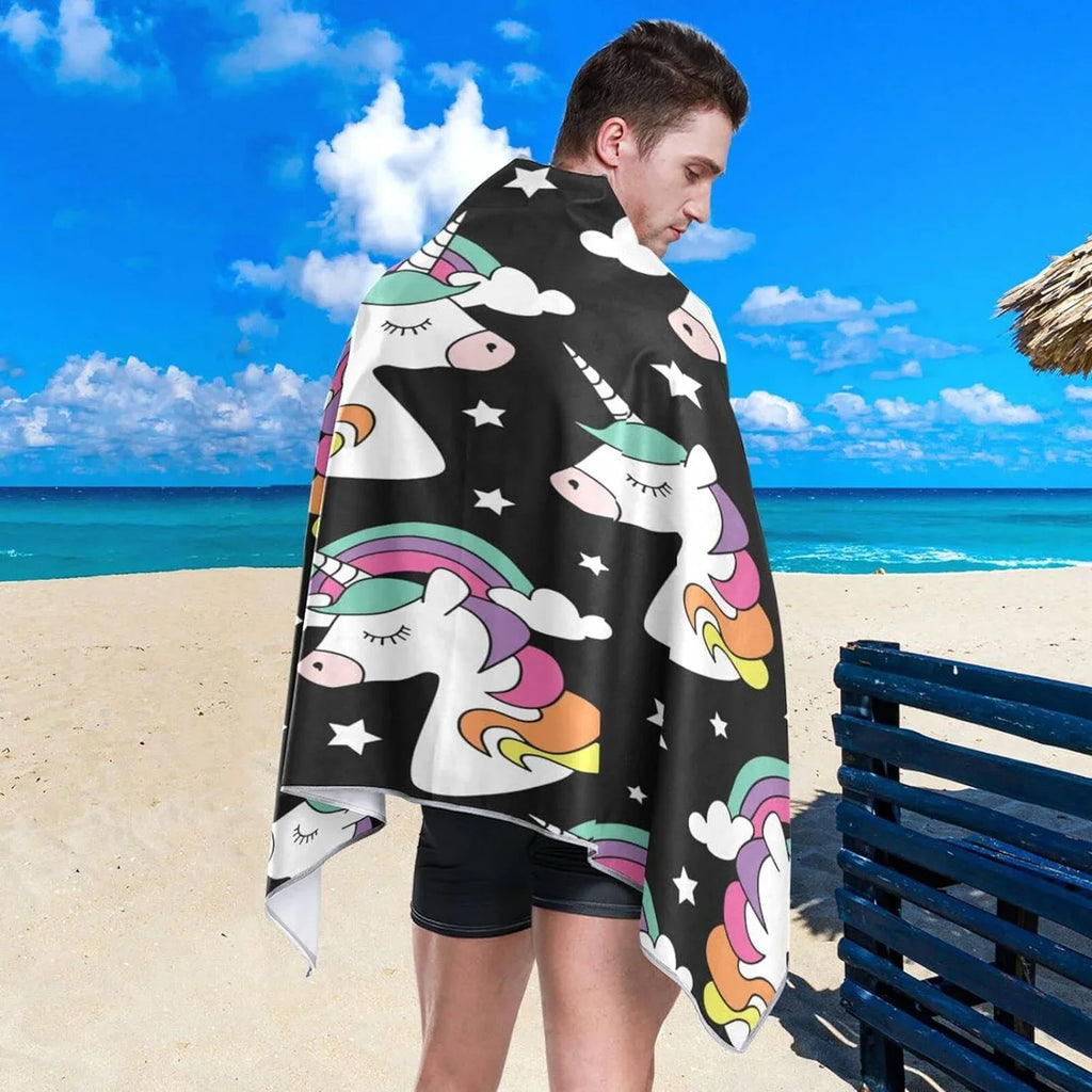 Dry Bestwell Quick Towel Lightweight Holiday（248） Absorbent Swimming Towel Camping Print Unicorn for Beach Oversized Compact Travel - Super Towels -