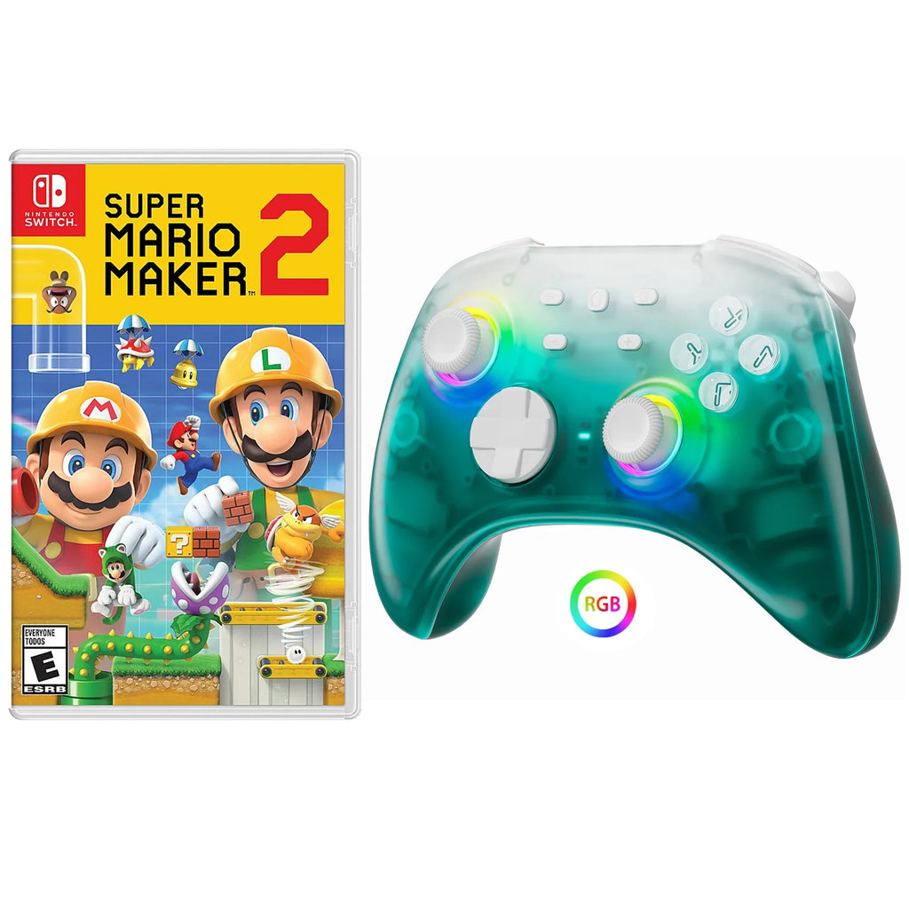 Controller with Switch/PC/IOS/Android/Steam Joysticks Mario Triggers 2 Nintendo Effect Pro Switch Upgraded and Green Disc Hall Game Super & Maker for