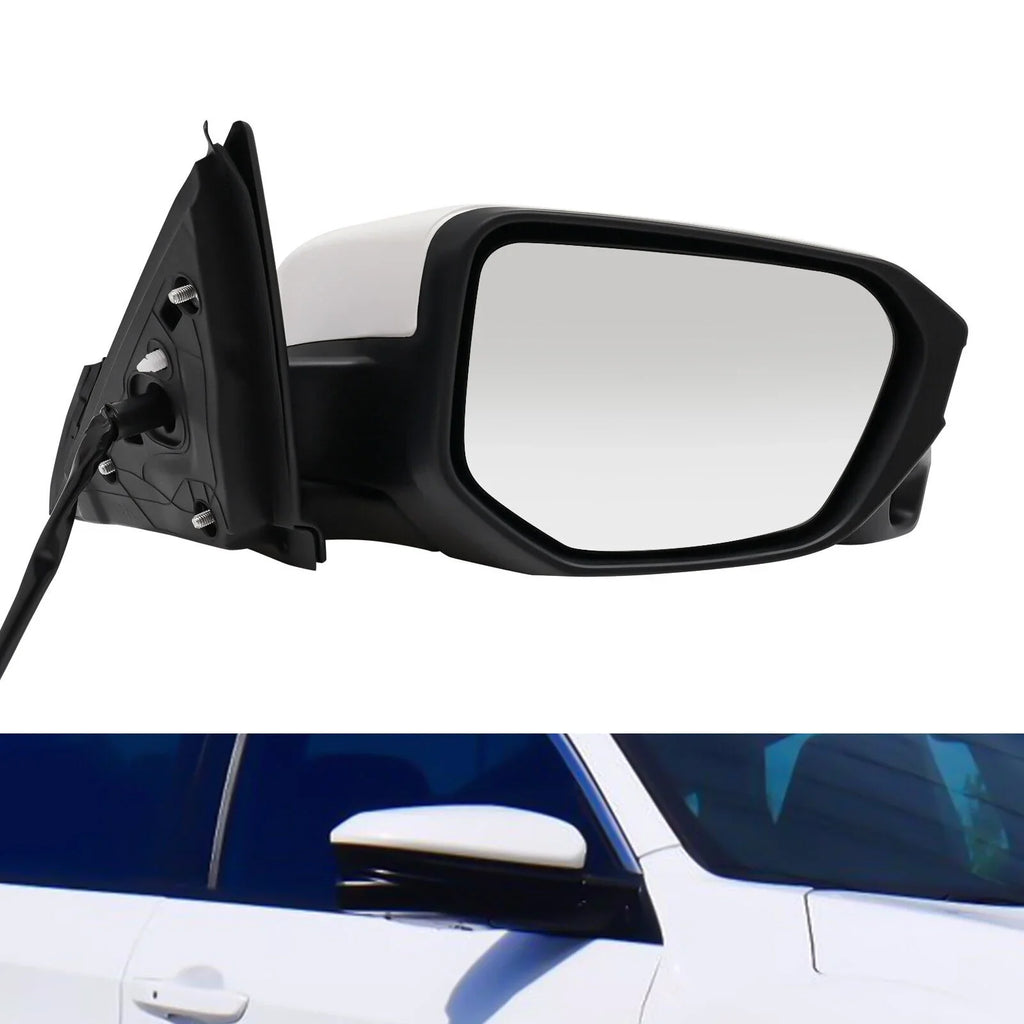 Sedan Side Heated Right Fit Camera Civic White Mirror 2016-2020 Power Honda View