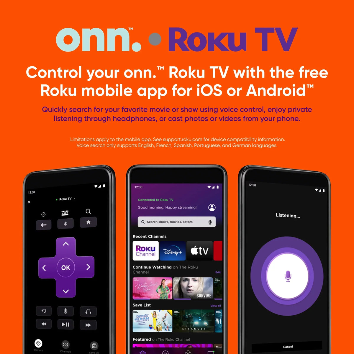 Effective Dolby UHD with Dimming, Refresh Atmos, 120hz (100071709) and Roku Dolby TV 75” (2160p) Rate, Smart QLED onn. HDR 4K Vision, Local