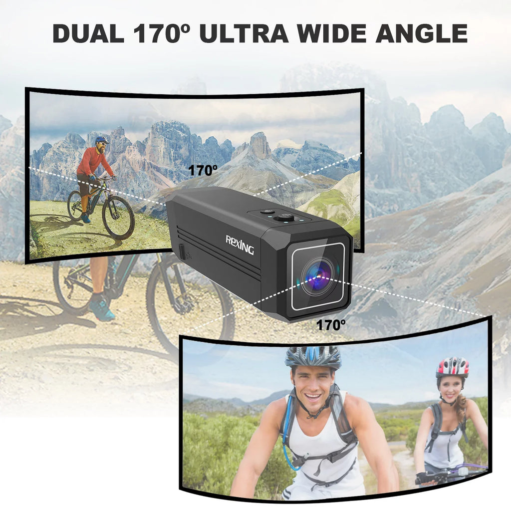 Camera Action Connect & Way Front Back 1080p@30fps A1 with Rexing Two Wi-Fi