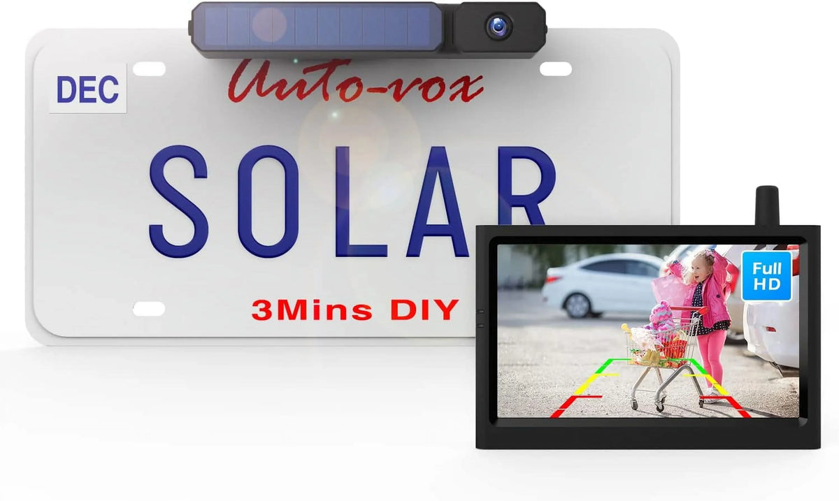 Reverse IP68 Plate Solar Vehicles Camera Camera for AUTO-VOX Camera License Wireless Waterproof Backup Trailer/SUV