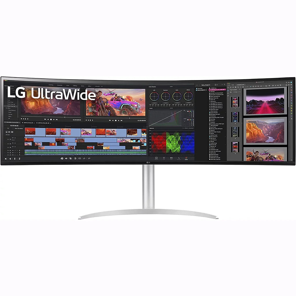 x G-SYNC 2.1 and IPS Box USB Adjustable Compatible FreeSync AMD 49" 32:9 Premium (5120 Pro, & Curved UltraWide Monitor, Open NVIDIA Type-C, HDMI LG DQHD 1440) Nano 49WQ95C-W Tilt/Height/Swivel