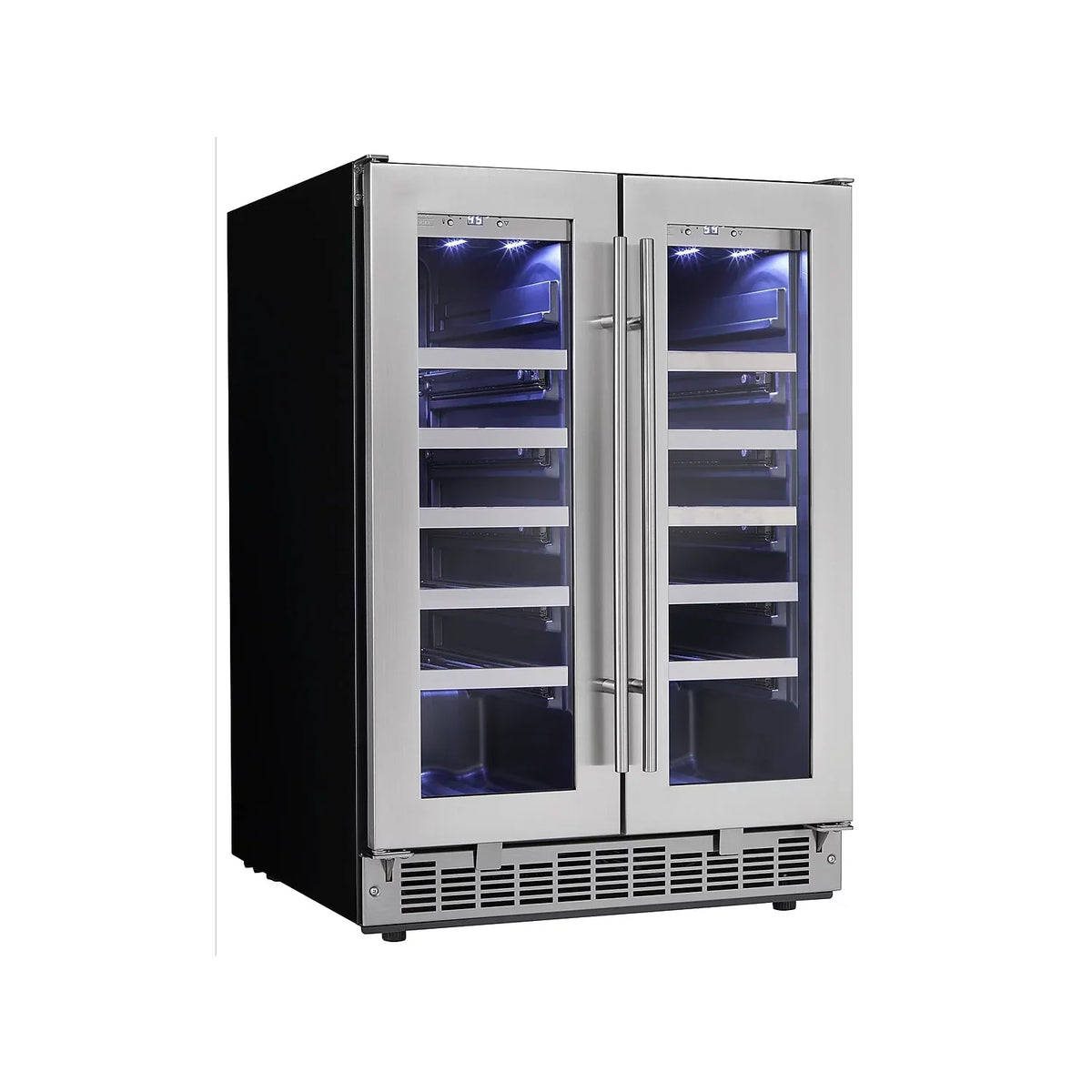Dual-Zone Napa 24\" French DWC047D1BSSPR Door Wine Cooler Danby