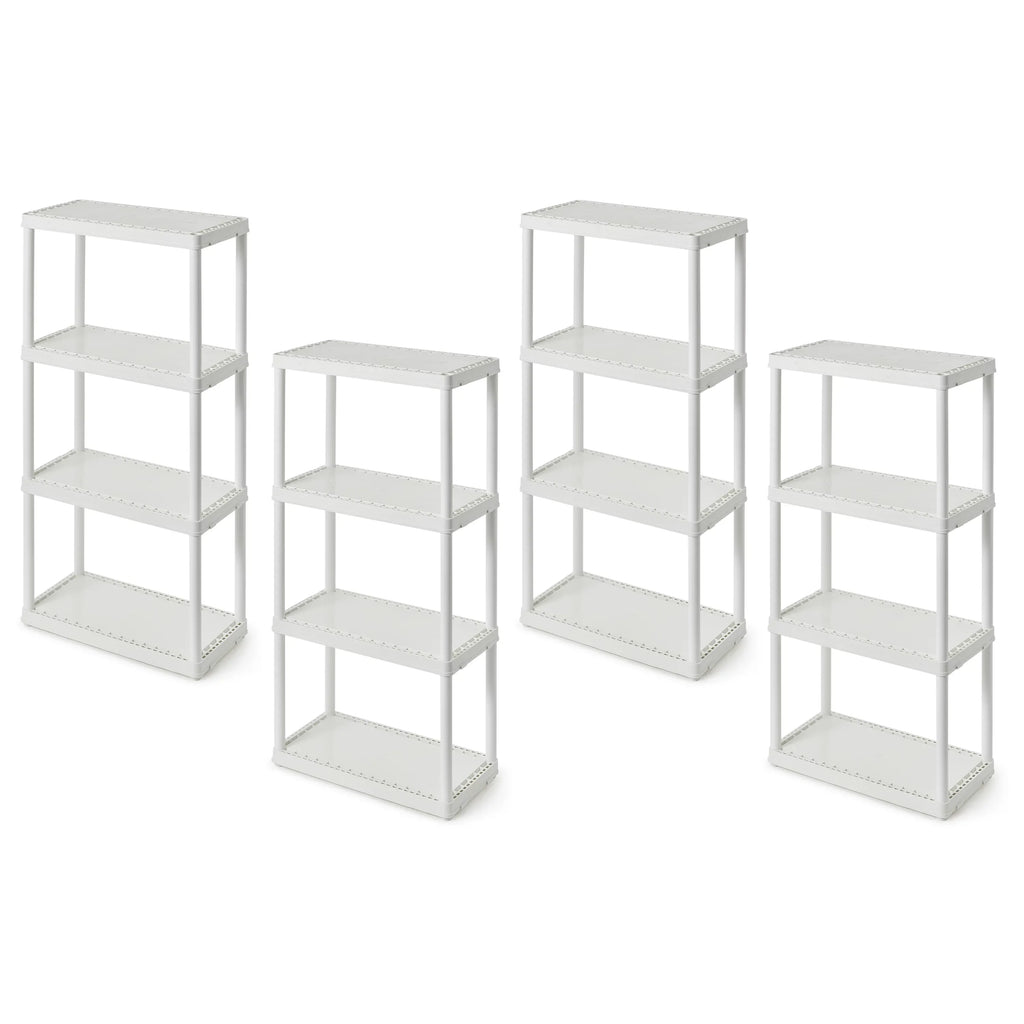 Shelf 4 Light Gracious Living Storage Unit, Duty (2 White Pack) Height Set