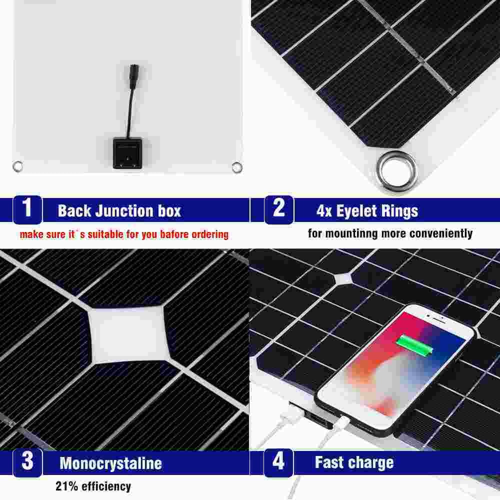 kit home outdoor solar charge car with MDHAND panel light solar camping controller charger 200W source emergency