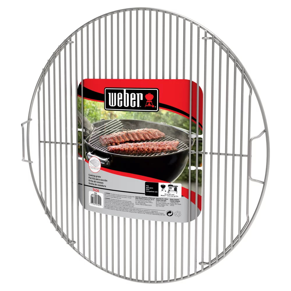 22.5'' Plated Duty Cooking for Weber Heavy Grills Grate Steel Hinged