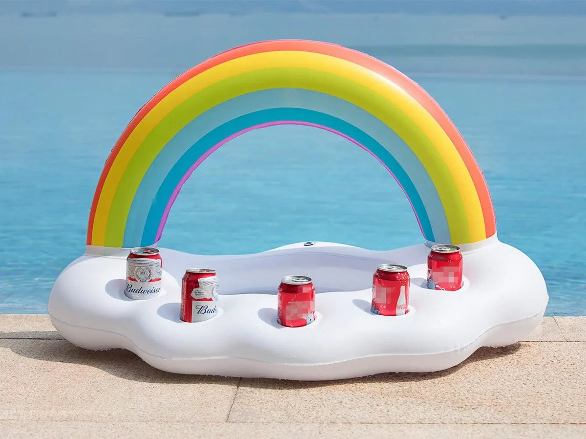 Cloud Float Cooler Fruit Pool Capacity Rainbow Float, Beverage Floating Bar Pool Serving Party Drink Salad Large Drink Holder lnflatable