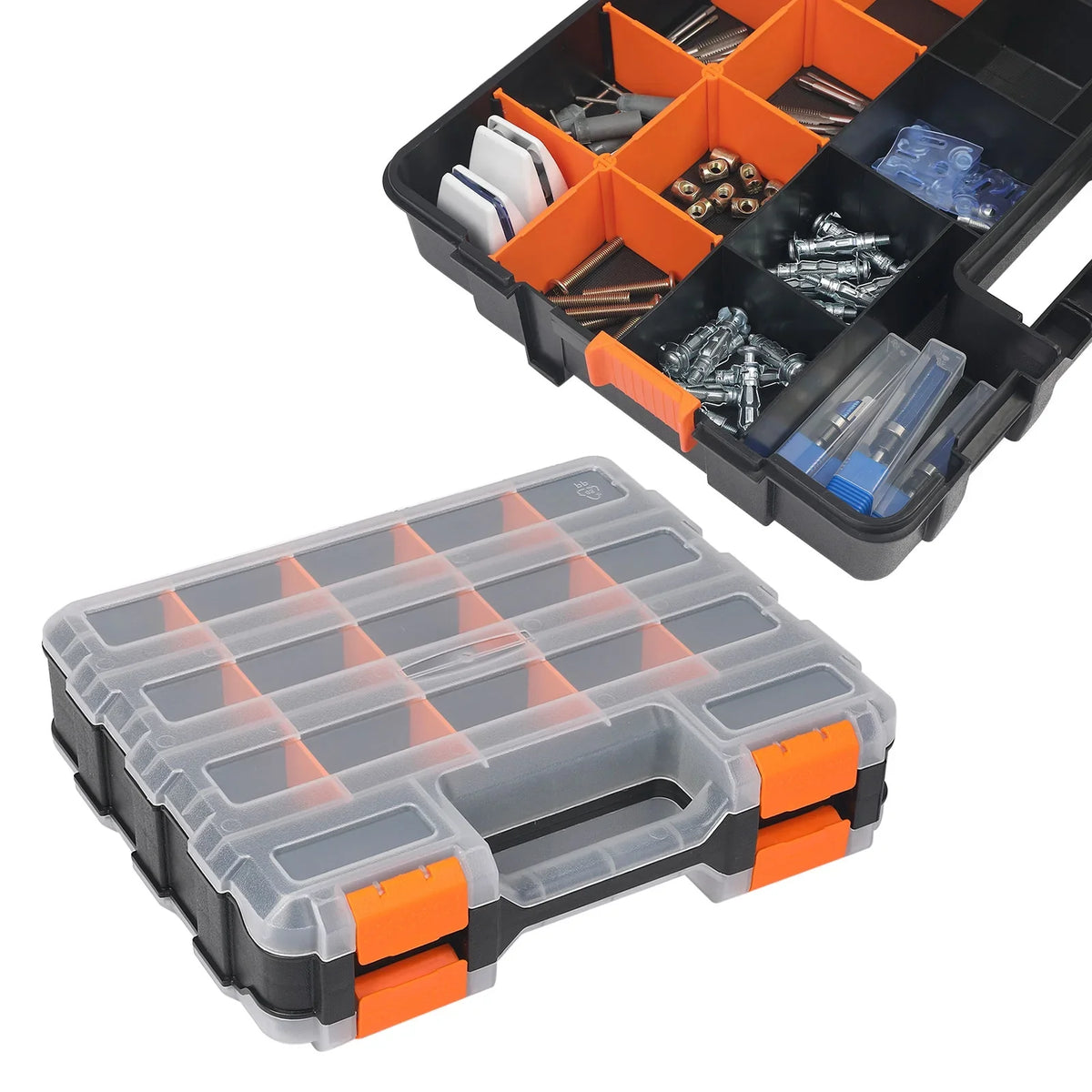 Storage 30-Compartment 12.6"x10.6"x3.1" Removable Hardware Side Uxcell Tool 2pcs Box with Dividers Organizer Double