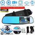 HD 4.3" Car NIFFPD Mirror Video Recorder Cam Dual Camera DVR，Dash Lens 1080P Rearview