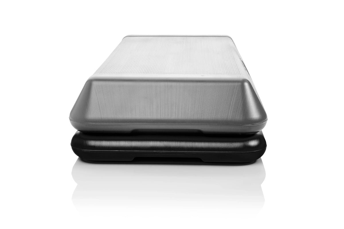 Black with Two Stepper Platform Circuit Size Aerobic Original Risers Grey The Original Step Nonslip and Platform