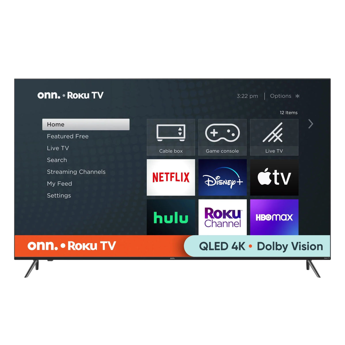 Effective Dolby UHD with Dimming, Refresh Atmos, 120hz (100071709) and Roku Dolby TV 75” (2160p) Rate, Smart QLED onn. HDR 4K Vision, Local