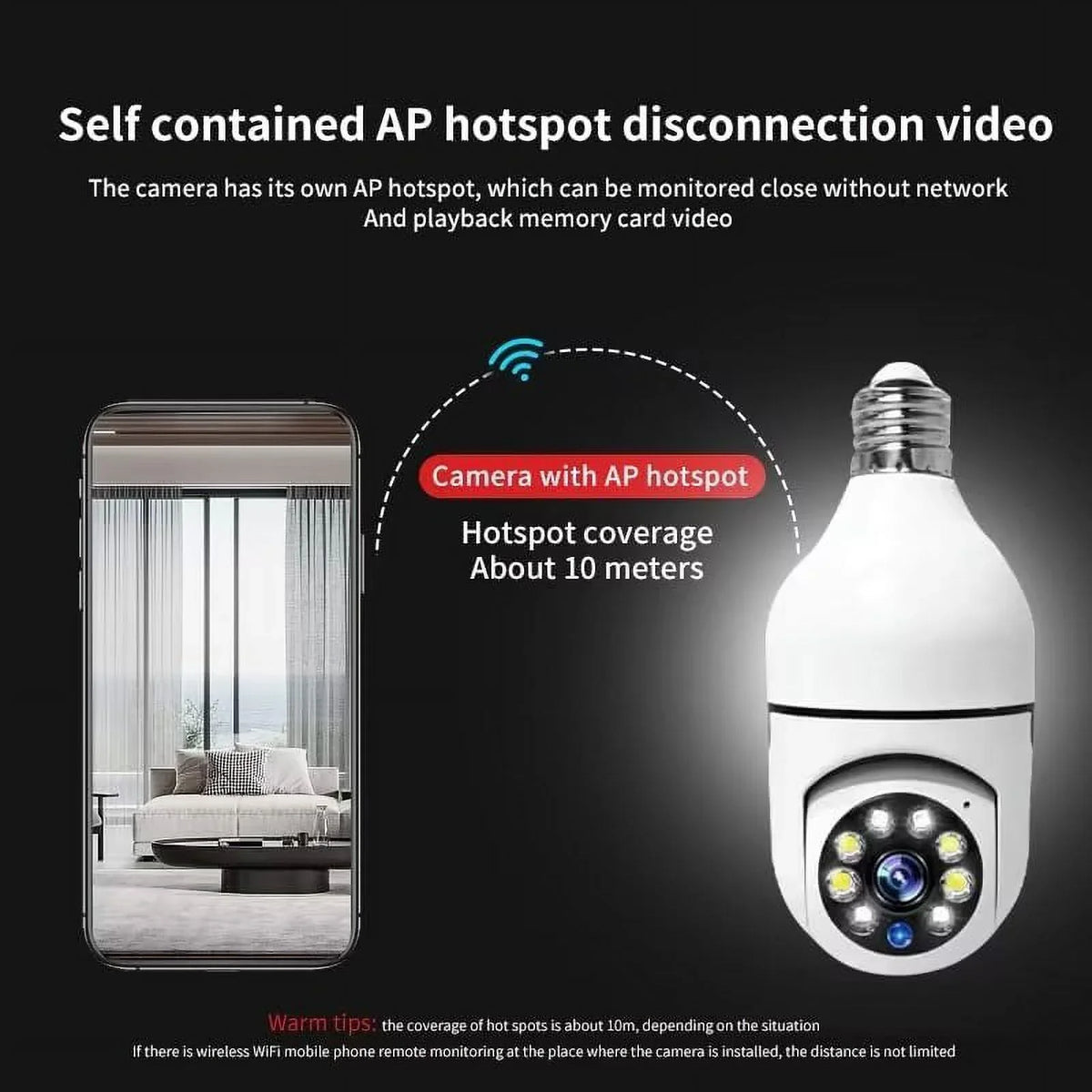 Detector IZENGATE Two Socket Bulb Way Talk/Night Wireless Camera E27 360° Camera Camera 2Pack Vision/Light 2.4Ghz Bulb Wi-Fi Light Surveillance Motion &5Ghz