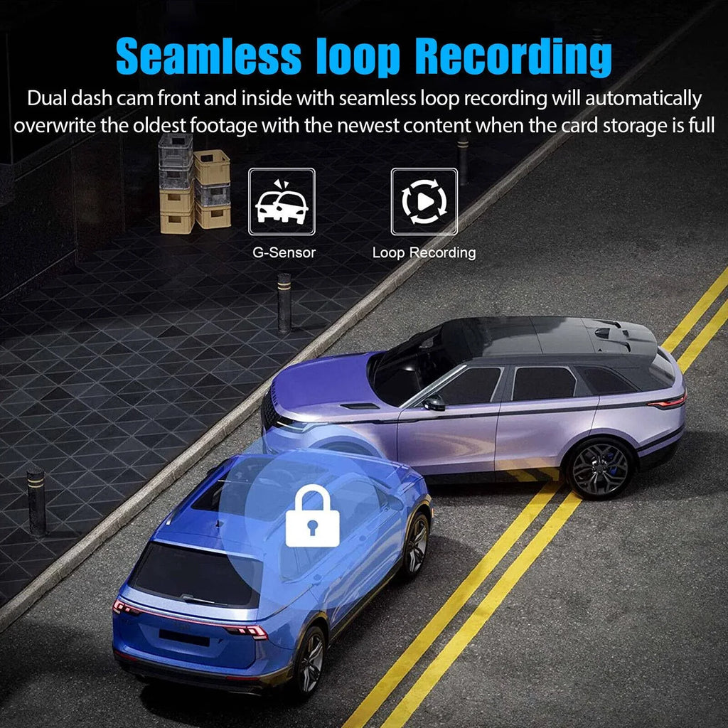 Cam Car G-sensor HD Dash Lens Recorder Dual Front/Rear/Inside Camera Video 1080P