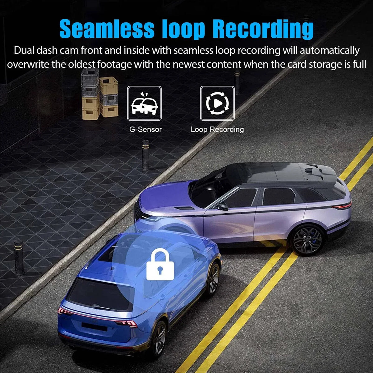 Cam Car G-sensor HD Dash Lens Recorder Dual Front/Rear/Inside Camera Video 1080P