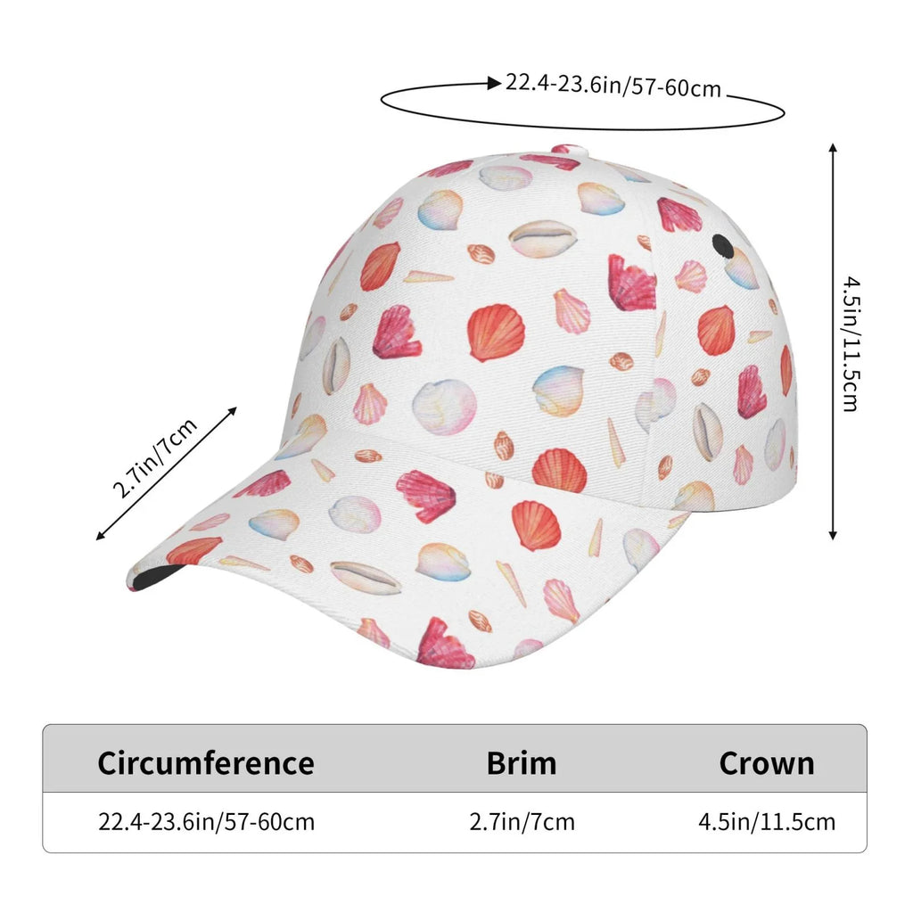 Seashell Cap Coral For Hat Lukts Red Scallop Men/Women,Unstructured/Cotton And